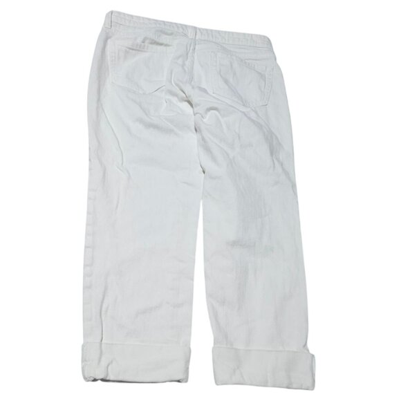 Gap Straight Crop Jeans Womens Size Rise 4 Low Rise White Denim Pants Cuffed - Picture 3 of 6